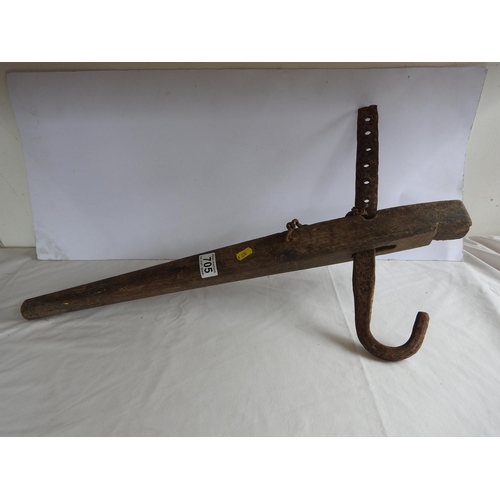 705 - Old wooden clamp