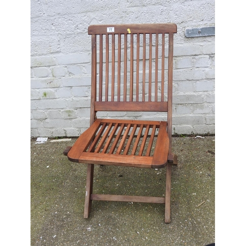 77 - Folding wooden garden chair