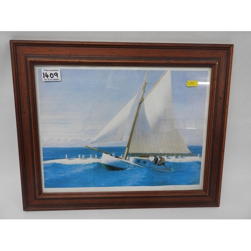 1409 - Framed print - sailing yacht