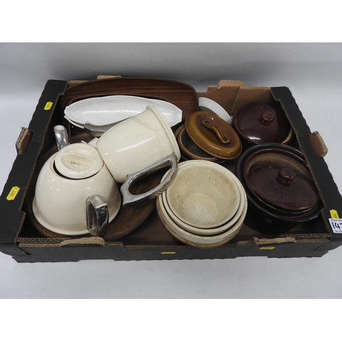 1429 - Box of china - stoneware pie dishes etc