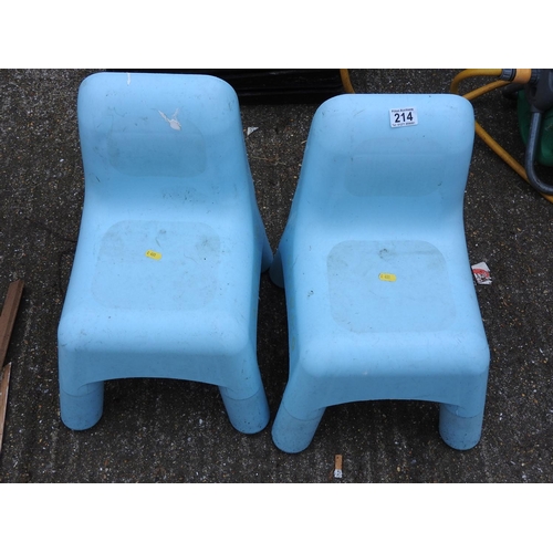 214 - Pair of plastic children's chairs