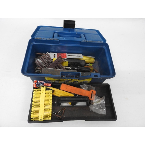 832 - Plastic toolbox and contents