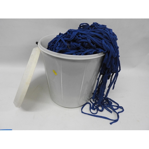 838 - Bucket and contents - large quantity of fabric ties (garden use?)