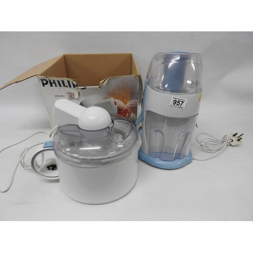 957 - Boxed Phillips ice cream maker and 1x other