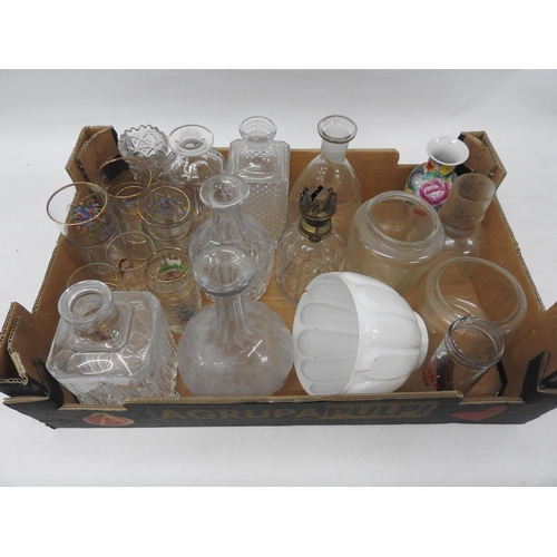 968 - Box of glassware, decanters etc