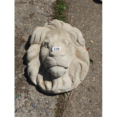 236 - Concrete garden lion mask