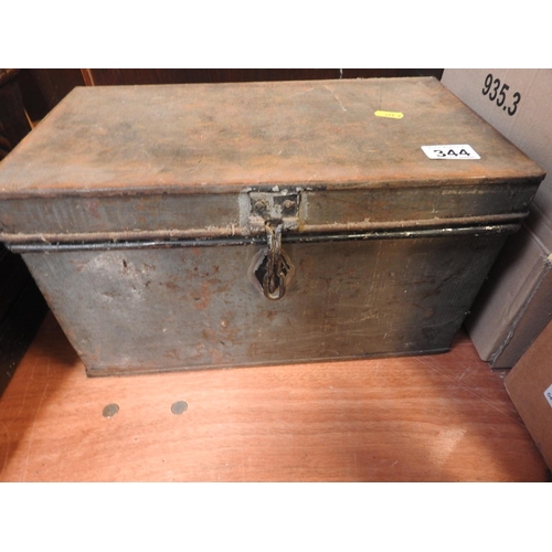 344 - Metal deed box