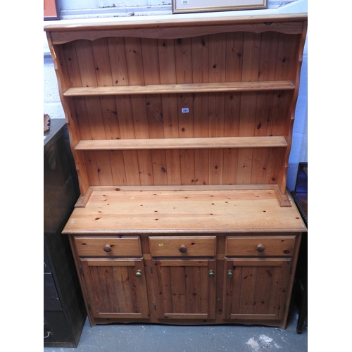 393 - Pine dresser with three drawers over three cupboards - 53x 18x 73