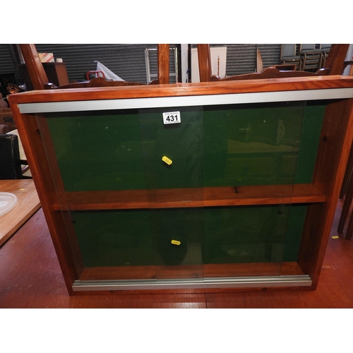 431 - Glazed wall hanging collector's cabinet - 30x 4x 24