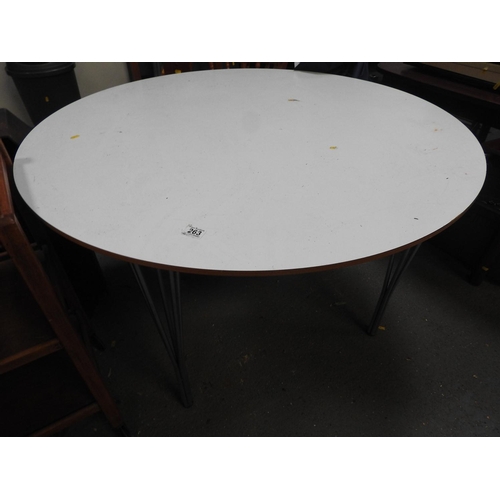 263 - Modern white circular dining table