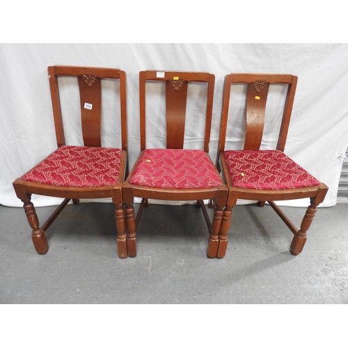 265 - 3x Oak dining chairs