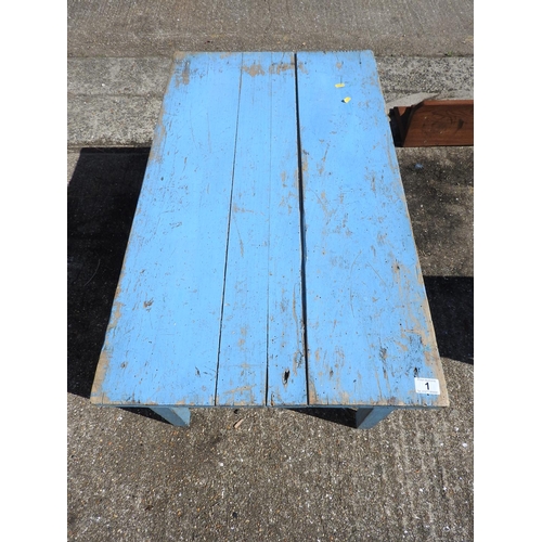 1 - Painted Pine table - 39x 23x 19