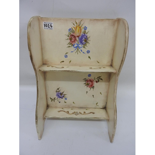 1026 - Small painted decorated shelves