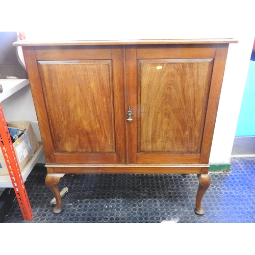 1028 - Edwardian Mahogany two door cupboard on stand - 37x 16x  41