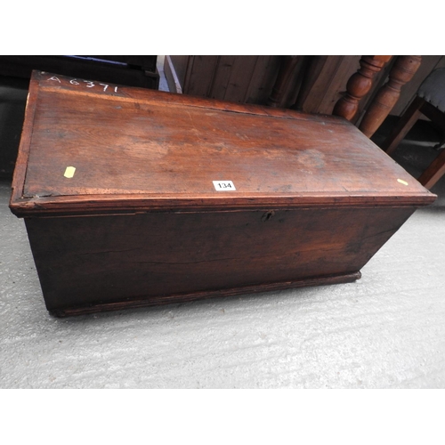 134 - Elm blanket box - 34x 15x 13