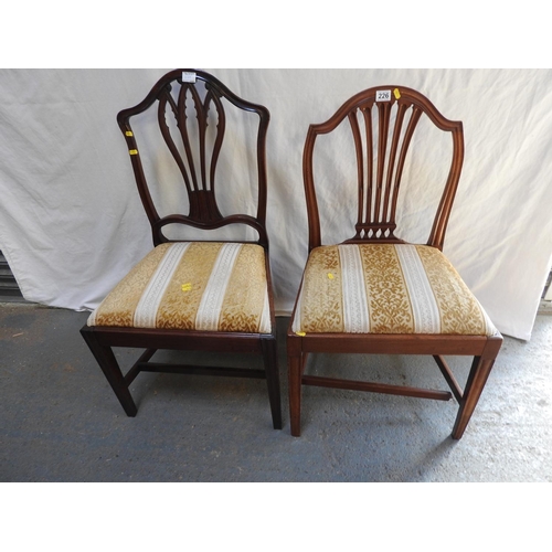 226 - 2x Victorian dining chairs with matching upholstered seats