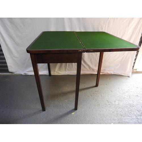 241 - Mahogany flip top card table with single drawer - 33x 18x 29