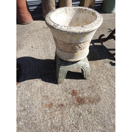 25 - Concrete garden pot on stand - 17