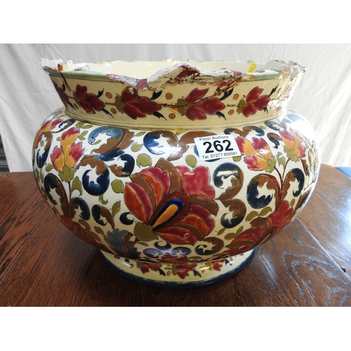 262 - Hand painted Victorian bowl - A/F