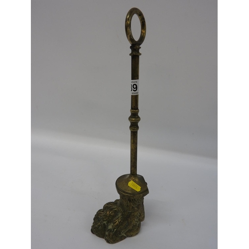 289 - Victorian Brass door porter - clawed foot