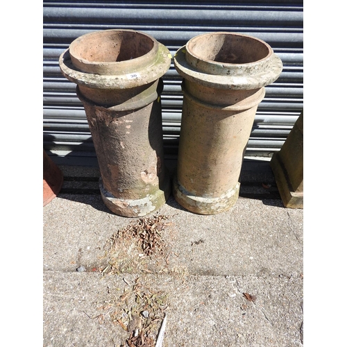 30 - 2x Circular chimney pots - 28