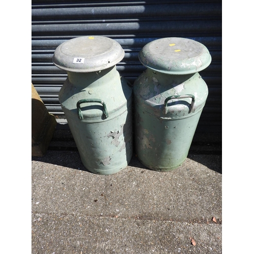 32 - 2x Milk churns