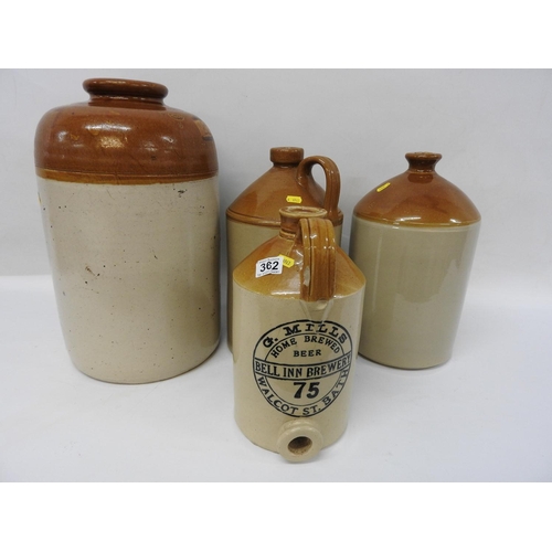 362 - Stoneware flagons