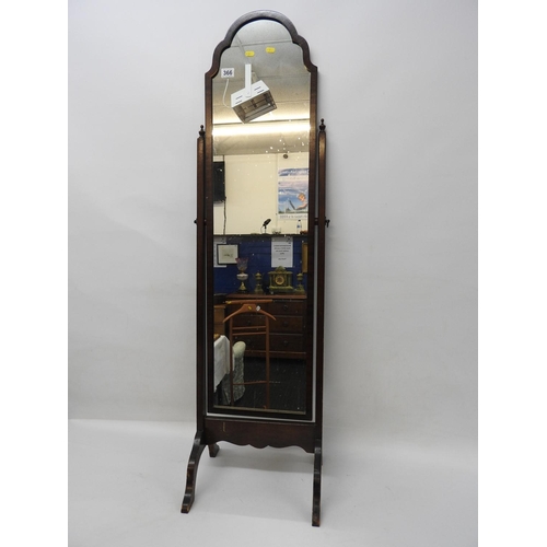 366 - Mahogany cheval mirror