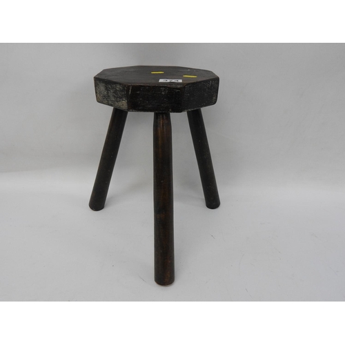 374 - Elm three legged milking stool