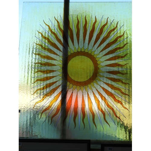 380 - Painted glass sun panel - 43x50