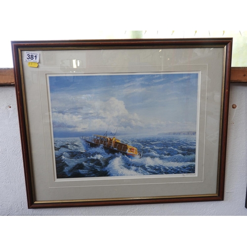 381 - Framed limited edition Life Boat print