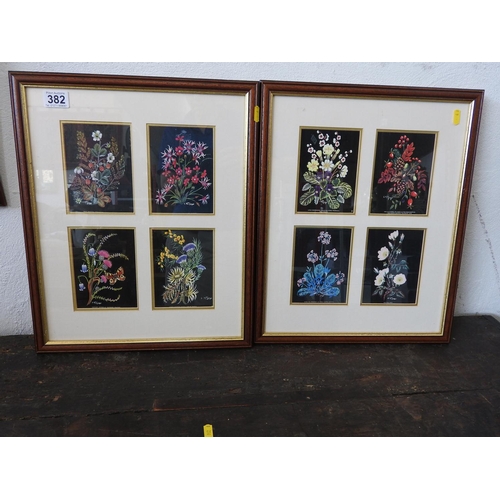 382 - 2x Framed Scottish Flower prints by S McGregor