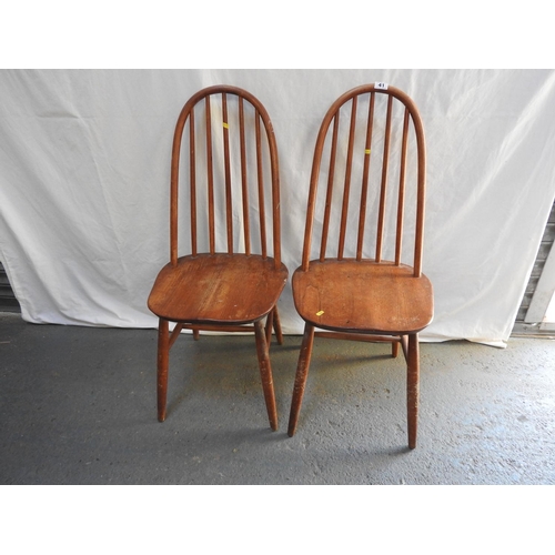 41 - Pair of Ercol stick back chairs