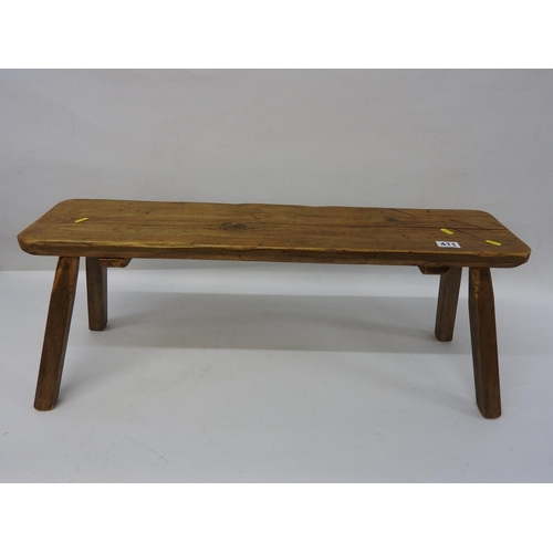 411 - Small stripped Pine bench 35x14