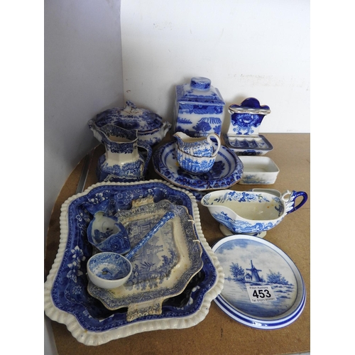 453 - Victorian and later blue and white china