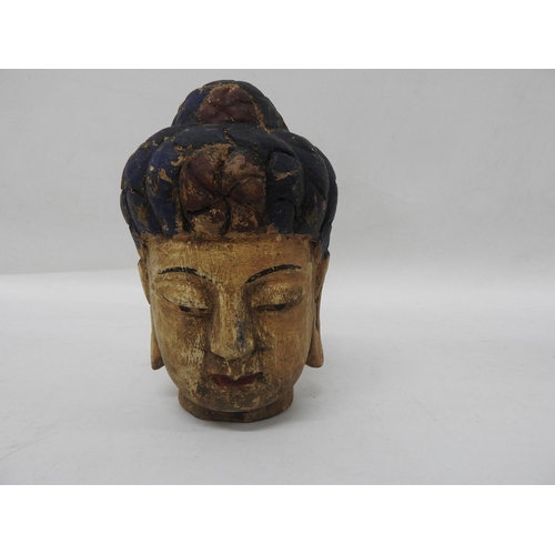 513 - Painted carved treen oriental head