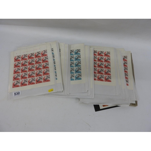 530 - Large quantity of sheets of Lundy stamps