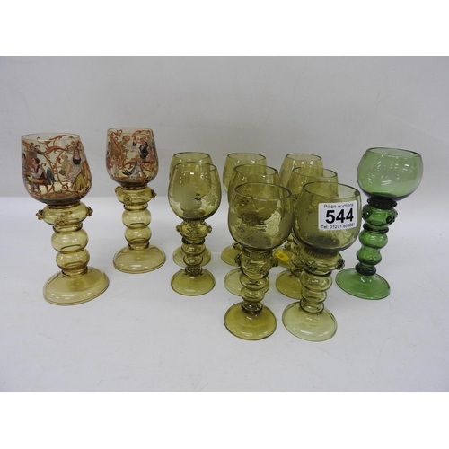 544 - Coloured Venetian glassware