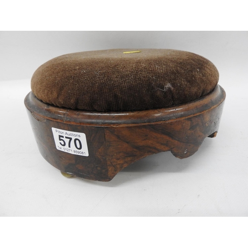 570 - Walnut footstool