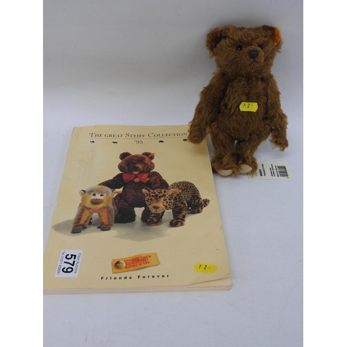 579 - Steiff teddy bear and catalogue