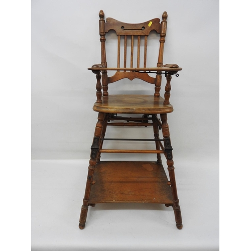 594 - Victorian Beech metamorphic highchair