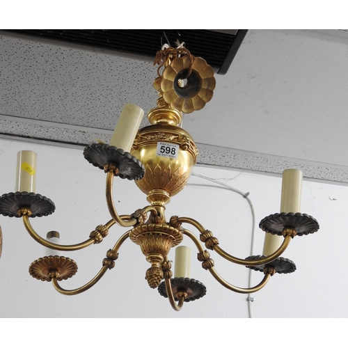 598 - Six branch Ceiling light fitting