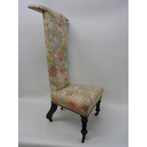 600 - Victorian prayer chair on caster feet