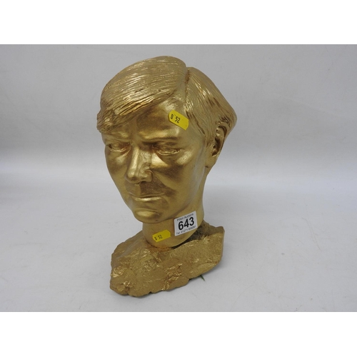 643 - Gold painted mounted head