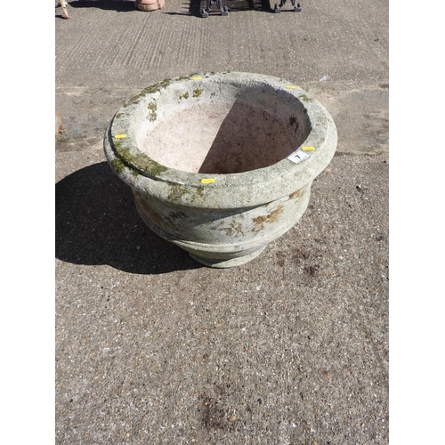 7 - Large circular concrete planter - 21