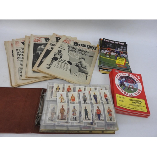 719 - Album of cigarette cards and Football and Boxing ephemera