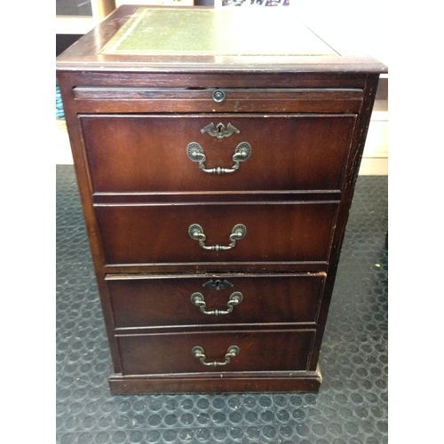 1028A - Leather topped wooden Filing cabinet