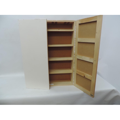 857 - White painted Pine cupboard with internal shelves - 26x 35x 7