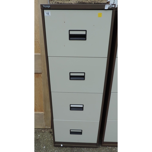 15 - Four drawer metal filing cabinet