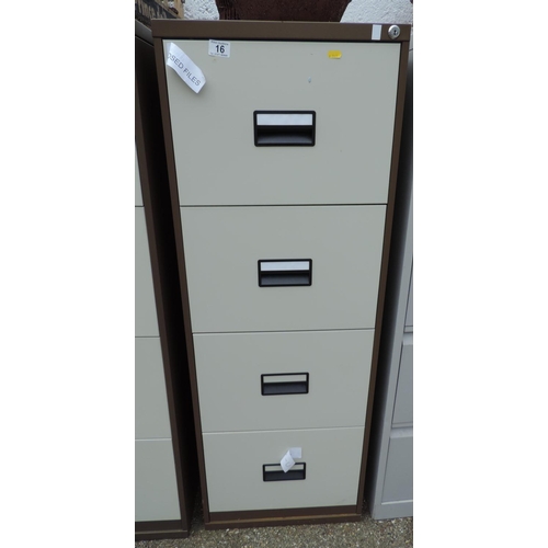 16 - Four drawer metal filing cabinet